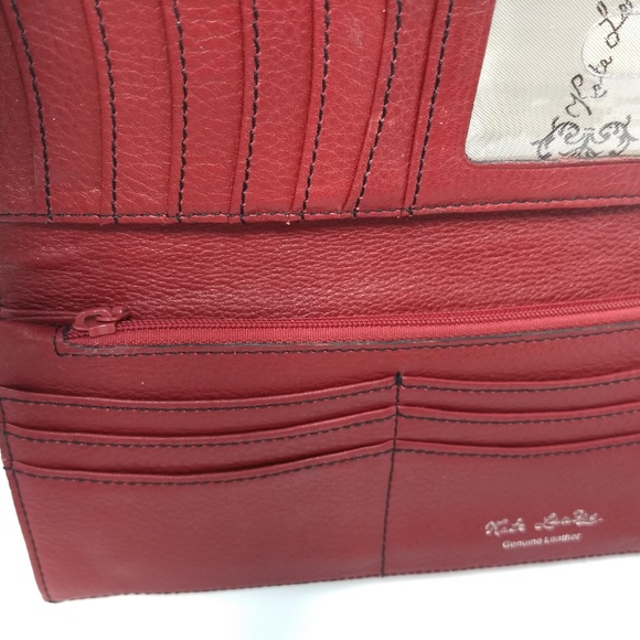 KATE LANDRY RED LEATHER ORGANIZER WALLET - Picture 8 of 8